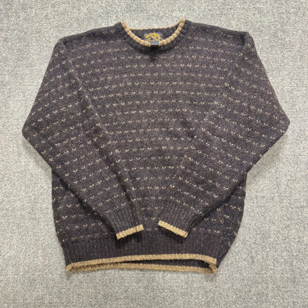 VTG Woolrich Pullover Sweater Mens L John Rich And Bros Blue Patterned 90s - Picture 1 of 8